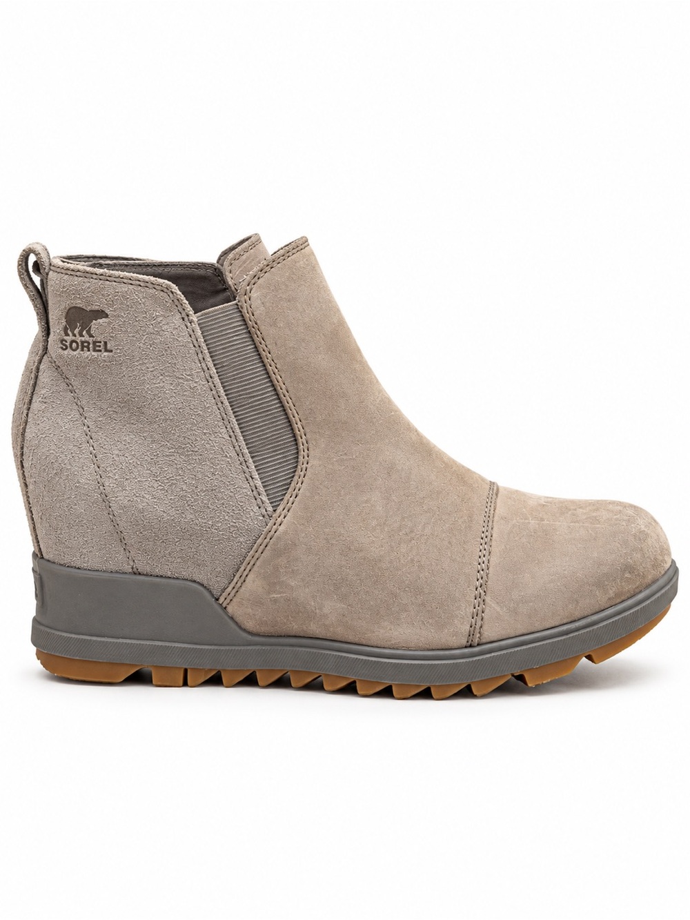 Sorel – Evie Pull-On Waterproof Wedge Ankle Booties – Quarry/Gum – Sz. 8